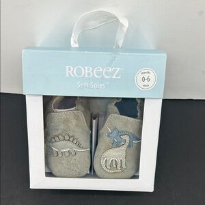 Robeez Dinosaur Soft Soles - Gray and Blue